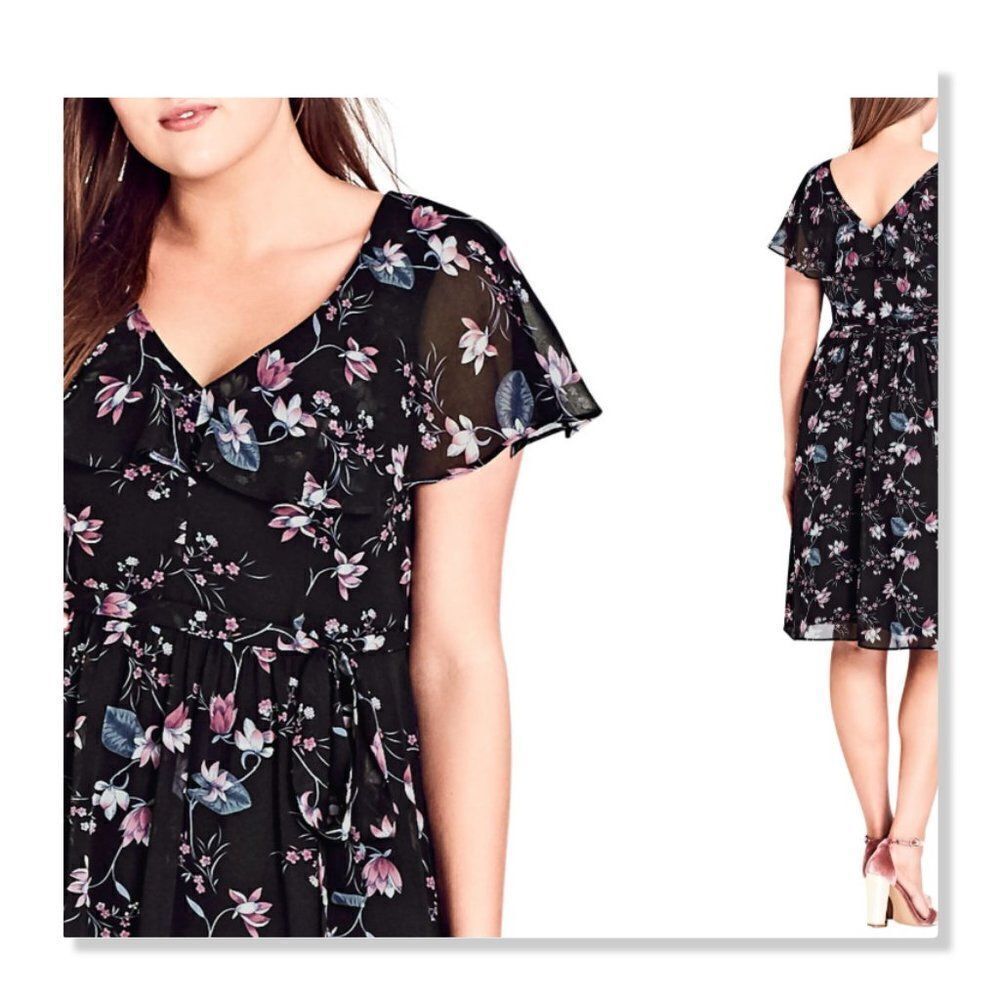 City Chic 'Sweet Jasmine' Fit & Flare Dress - size 16 - Picture 2 of 15
